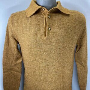Tintoria Mattei Men's Sweater Light Brown Size M Wool Alpaca Blend Collared
